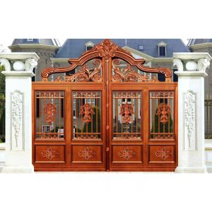 باب من الفناء مصنوع من خشب الألمنيوم بلون ريترو